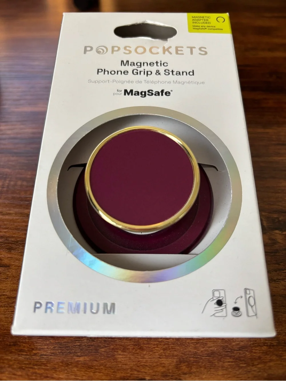 PopSockets MagSafe Magnetic Phone Grip Stand Enamel Red Wine Burgundy